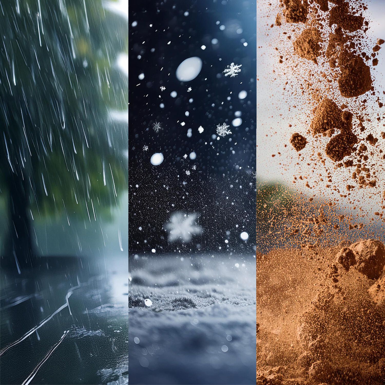 Rain, snow and dirt.