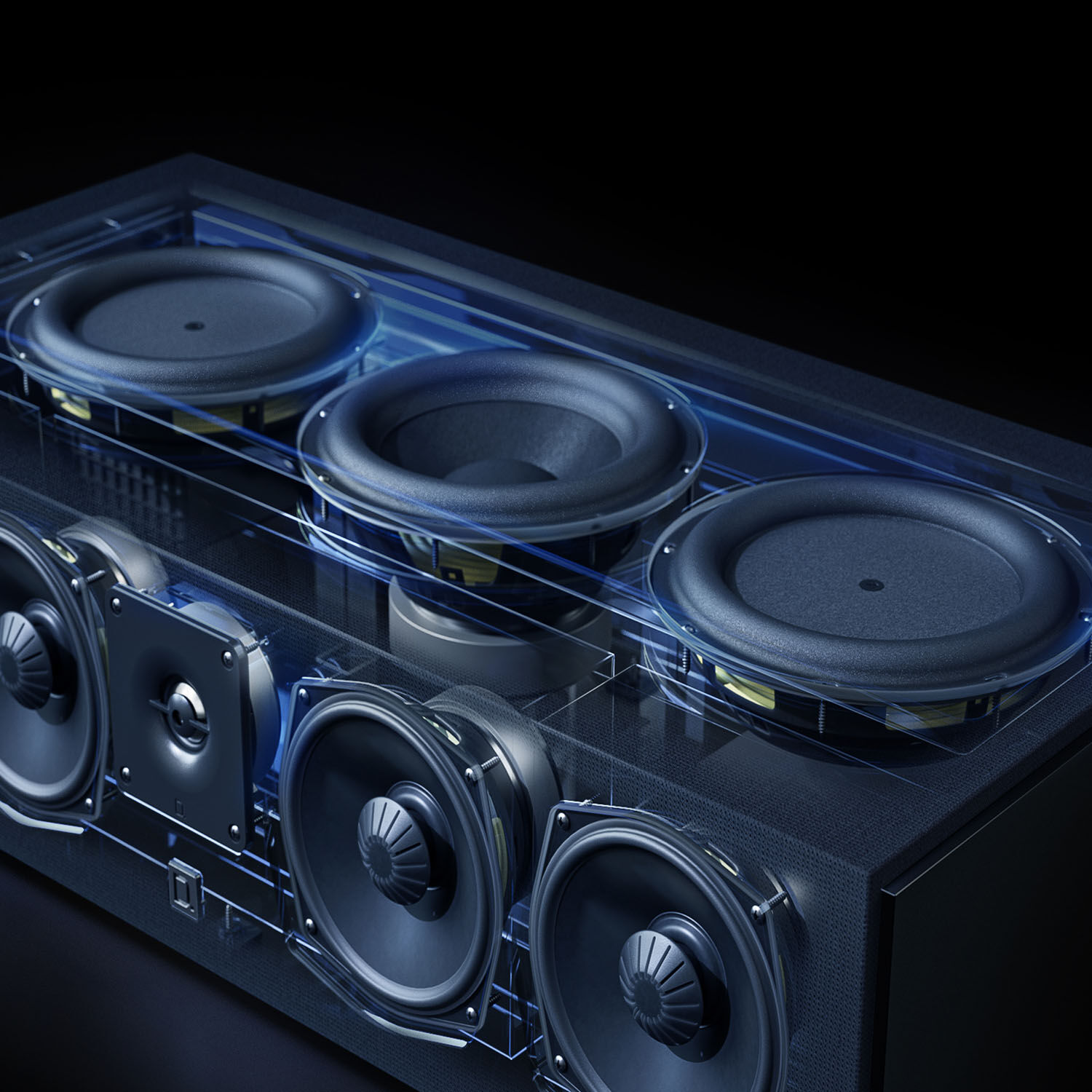 3XR Architecture with Dual Bass Radiators for loud and clear bass