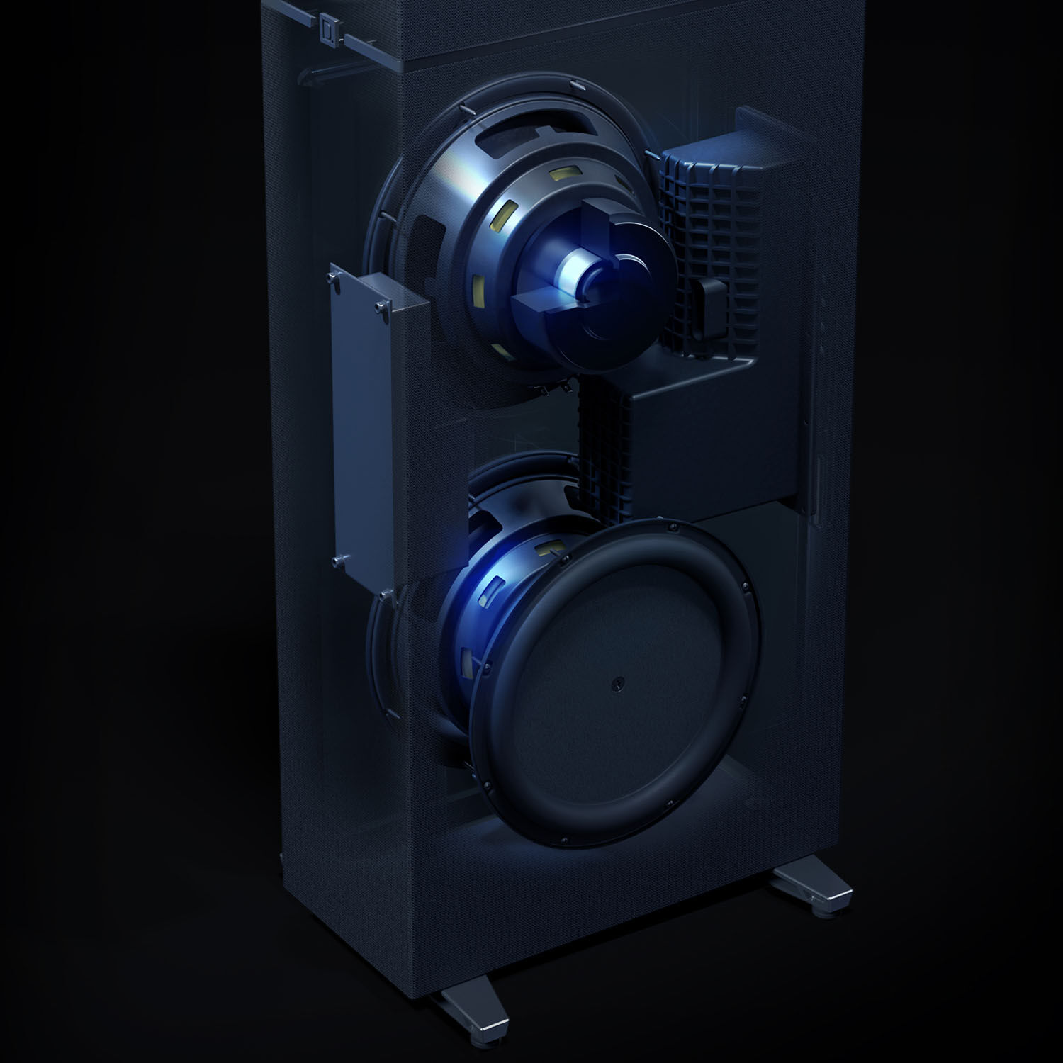 3XR Architecture with Dual Passive Radiators for seamless, balanced bass