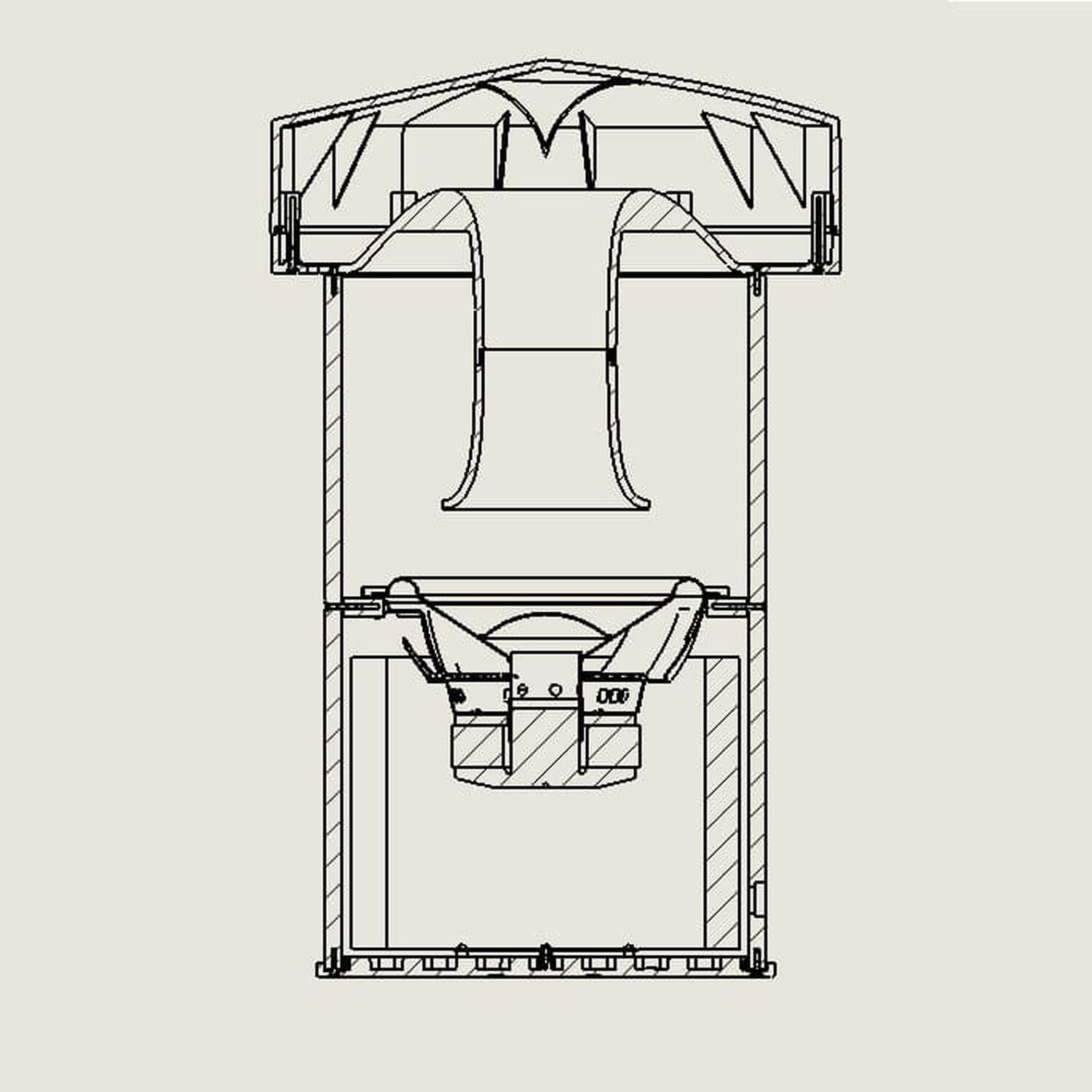 LS-100 line art, showing the design